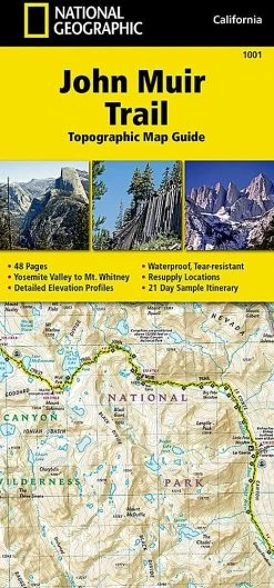 National Geographic John Muir Trail Topographic Map Guide -Freedom Camping Store 1000 791