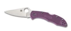 Spyderco Delica 4 -Freedom Camping Store opplanet spyderco delica4 lightweight purple frn handle flat ground fe blade fold knife c11fppr main